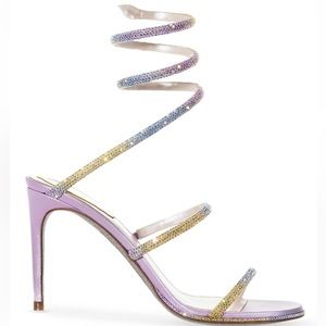 Rene Caovilla Cleo Crystal-Embellished Wrap Sandals